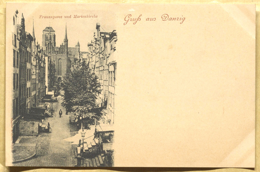 Vorschaubild Danzig: Frauengasse und Marienkirche. Postkarte